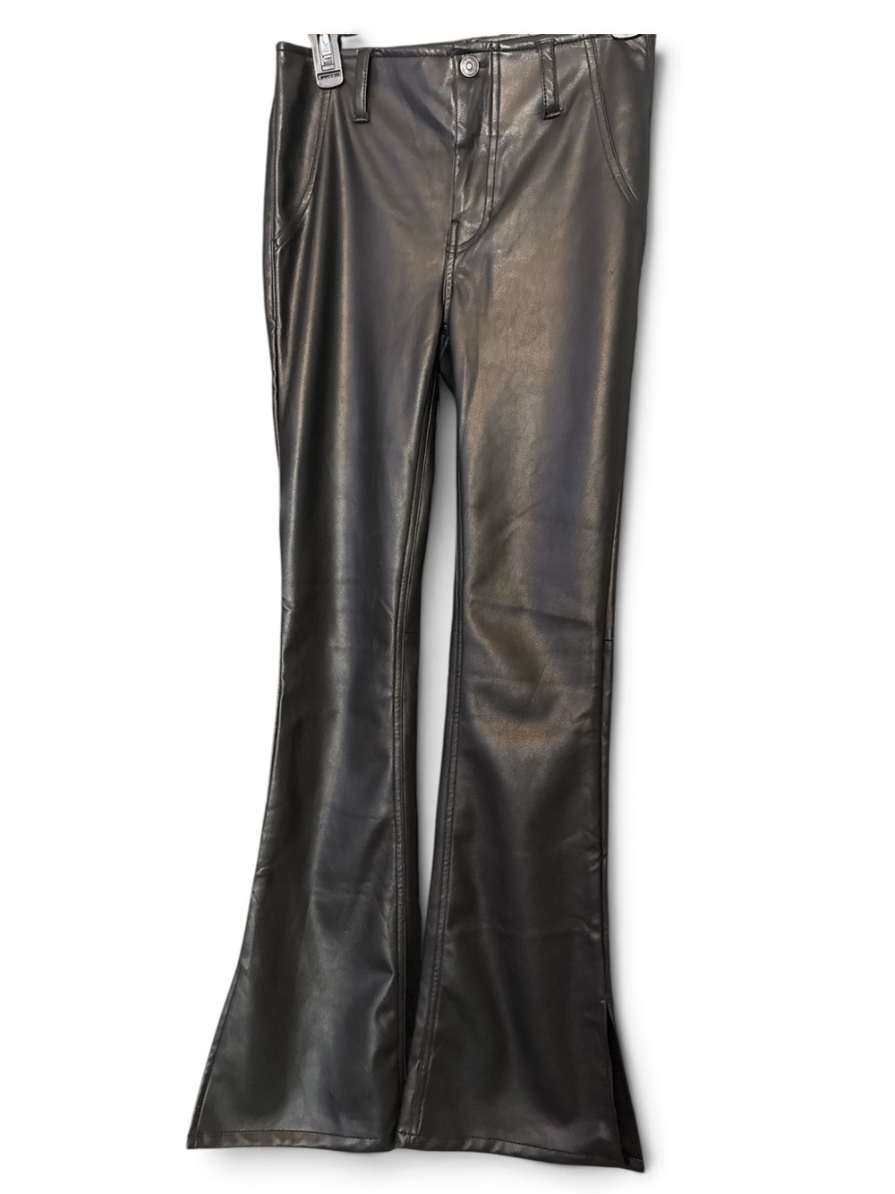 NWT We The Free Black Faux Leather Flare Pants Size 26